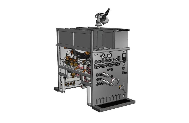 Side-mount pump module rendering